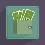 Purse Single flat icon on white background Vector illustration N3