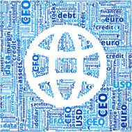 Globe on Business and Finance Word Cloud N3