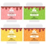Vector fruit ice cream package design