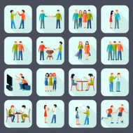 Friends Shadow Icons Set