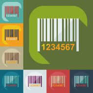 Flat modern design with shadow icons barcode N4