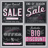 Black banners with sale offer vector