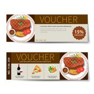 set of food voucher discount template design N3