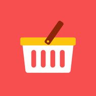 Shopping basket flat icon N5