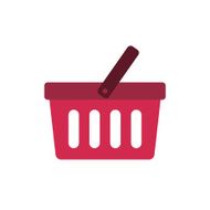 Shopping basket flat icon vector illustration
