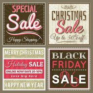christmas banners with sale offer vector