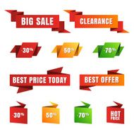 Set of vector paper sale tags banners icons Abstract background