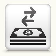 Square Button with Money Exchange