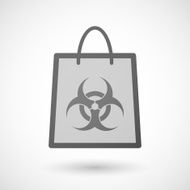 Shopping bag icon with a biohazard sign