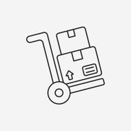 logistics freight trolley line icon N14