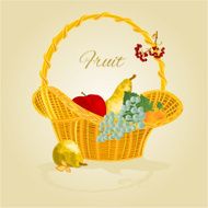 Fruit in a wicker basket Vector