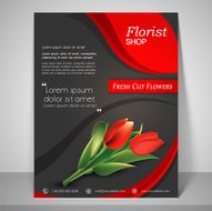 Stylish brochure flyer and template for florist shop