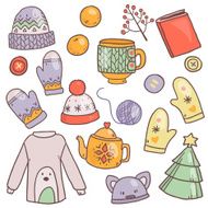 vector collection with winter elements N2