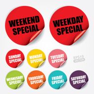 Weekday and Weekend Special Sticker Tag