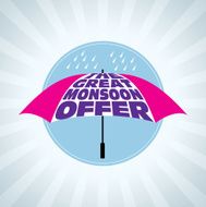 Monsoon offer and sale banner or poster N23