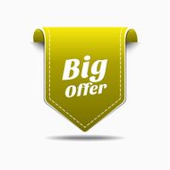 Big Offer Yellow Label Icon Vector Design