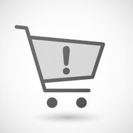 Shopping cart icon with an exclamation sign