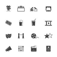 Movie cinema and theater icon set N2