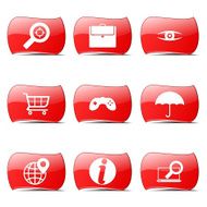 SEO Internet Sign Red Vector ButtonIcon Design Set 10