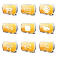 Shopping Sign Yellow Vector Button Icon Design Set 2 N12