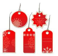Red Christmas tags