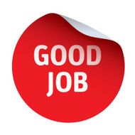 Red vector sticker text GOOD JOB