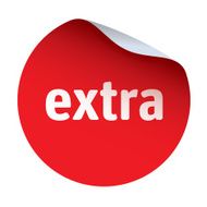Red vector sticker text extra
