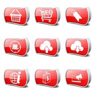 SEO Internet Sign Red Vector Button Icon Design Set 7 N11