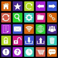 Tool bar color icons on black background