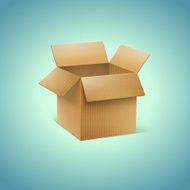 Vector Realistic Cardboard Box Icon N2