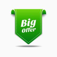 Big Offer Green Label Icon Vector Design