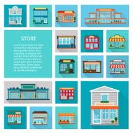 Shopping in stores icons set N2