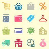 Shopping &amp; Consumerism Icons - Background