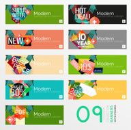 Set of banners with stickers labels and elements for sale N45