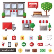 Shopping vector set Icons Isolated objects