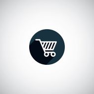 flat round shopping cart icon