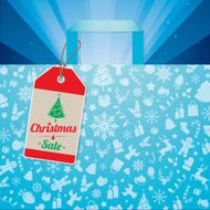 Christmas sale tag with christmas icons