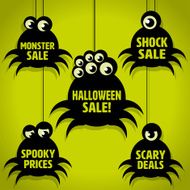 Scary Little Spiky Spider Halloween Sale Icons