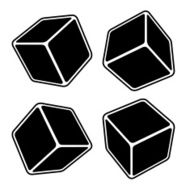 Black Blank Box Set Vector