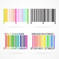 Black and colored barcode Vector illustration