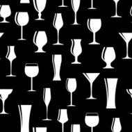 Alcoholic Glass Silhouette Seamless Pattern Background Vector Il N7