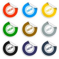 Flat New label icon vector illustration N9
