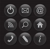 Set of shiny glass web buttons vector illustration N3