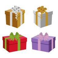 Set of vector gift boxes