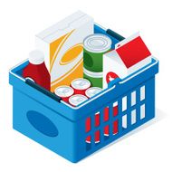 Shopping Basket With Groceries