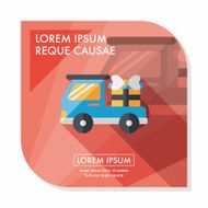 shopping cart flat icon with long shadow eps10 N86