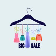 hanger with clothing - Illustration