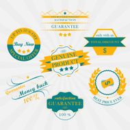 Set of vintage sale labels stickers and ribbons