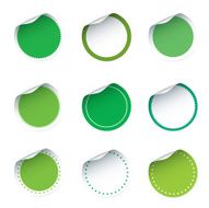 Set of green vector stickers