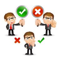 People Set - Business Businessman Yes or No sign